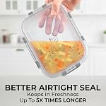 Zulay Kitchen 12 Pack Glass Meal Prep Containers with Lids - Airtight, Premium Borosilicate Glass Food Storage Containers - Lunch Tupperware Box - Microwave, Freezer & Oven Safe, BPA Free - Gray