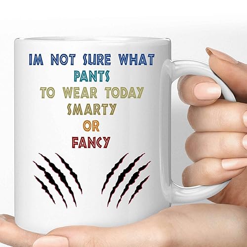 Miniatura 1 de Fashionable & Smart Girl's Gift, Great Graduation Present for a Cousin - Fancy or Smarty Pants, 11 Oz White Ceramic Coffee Mug
