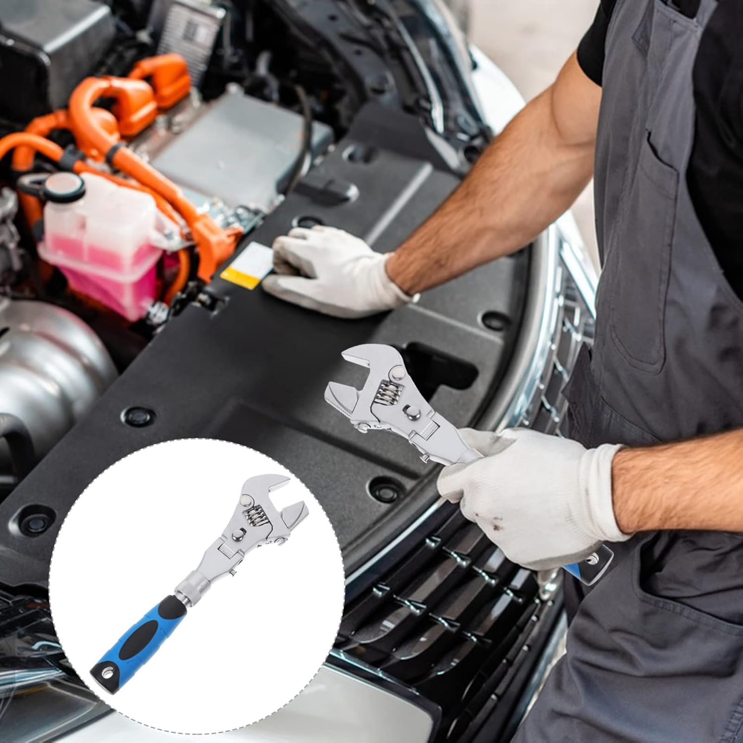 DOITOOL Heavy Duty Telescopic Ratchet Wrench Household Spanner Polished Design Multi-purpose Tool for Home Use Easy and Fine Craftsmanship