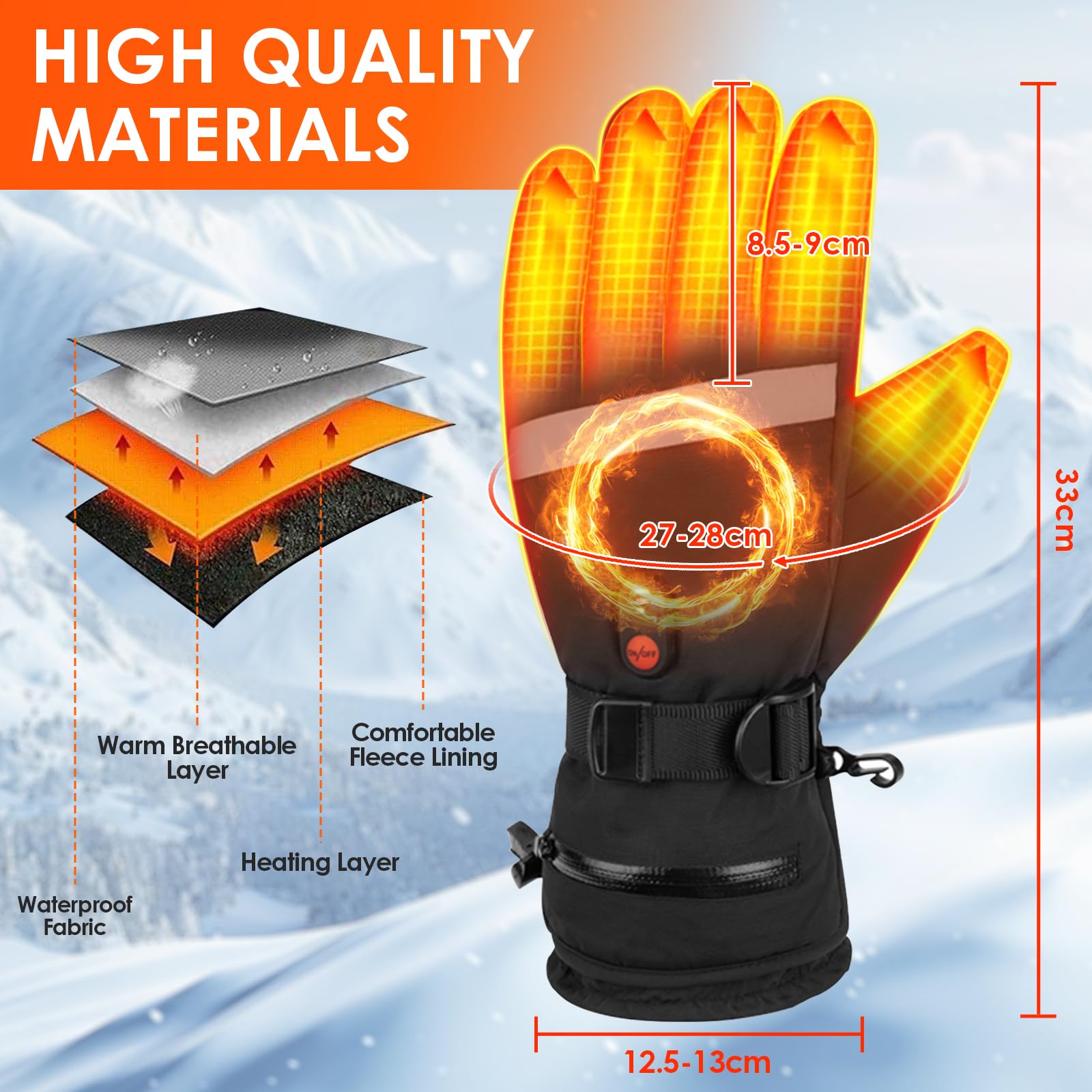 Gants Chauffants Hommes Femmes, Gants Chauffants, Gants Antidérapants