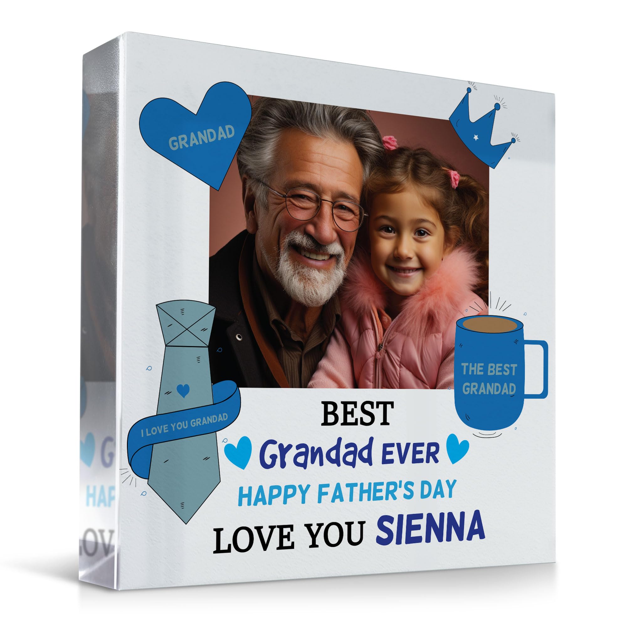 Red Ocean Best Grandad Gift For Fathers Day Personalised Photo Plaque Grandad Gifts Dad Gifts Thank You Gift For Grandad Fathers Day Gift Idea Gifts For Grandad From Grandson Granddaughter