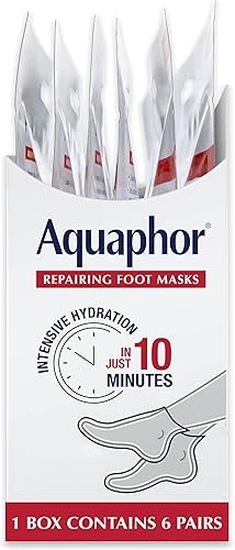Miniatura 14 de Aquaphor Mascarillas reparadoras para pies, calcetines hidratantes para pies secos, tratamiento hidratante para el cuidado de los pies con aceite de