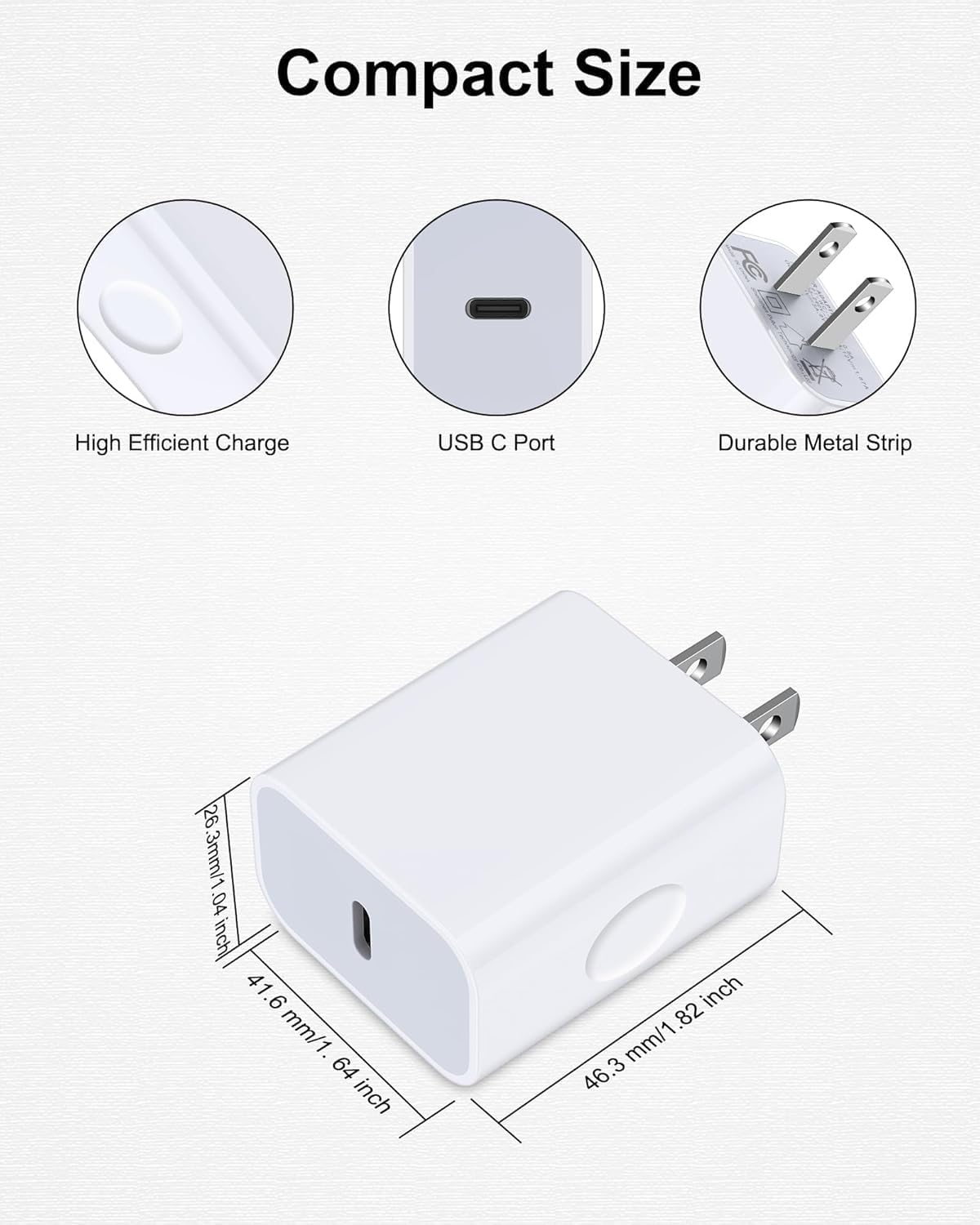 iPhone 16e 17e Charger Fast Charging for iPhone 17Pro Max/17e/17/16/16e/16Pro/15/15Pro, 20W Fast USB C Power Adapter with 6Ft USB C Charging Cable Cord, Type C Charger Block Wall Cube for Apple iPad