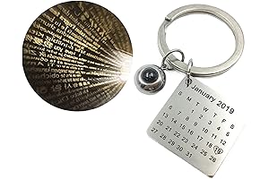 I Love You in 100 Languages Personalized Anniversary Calendar Keychain