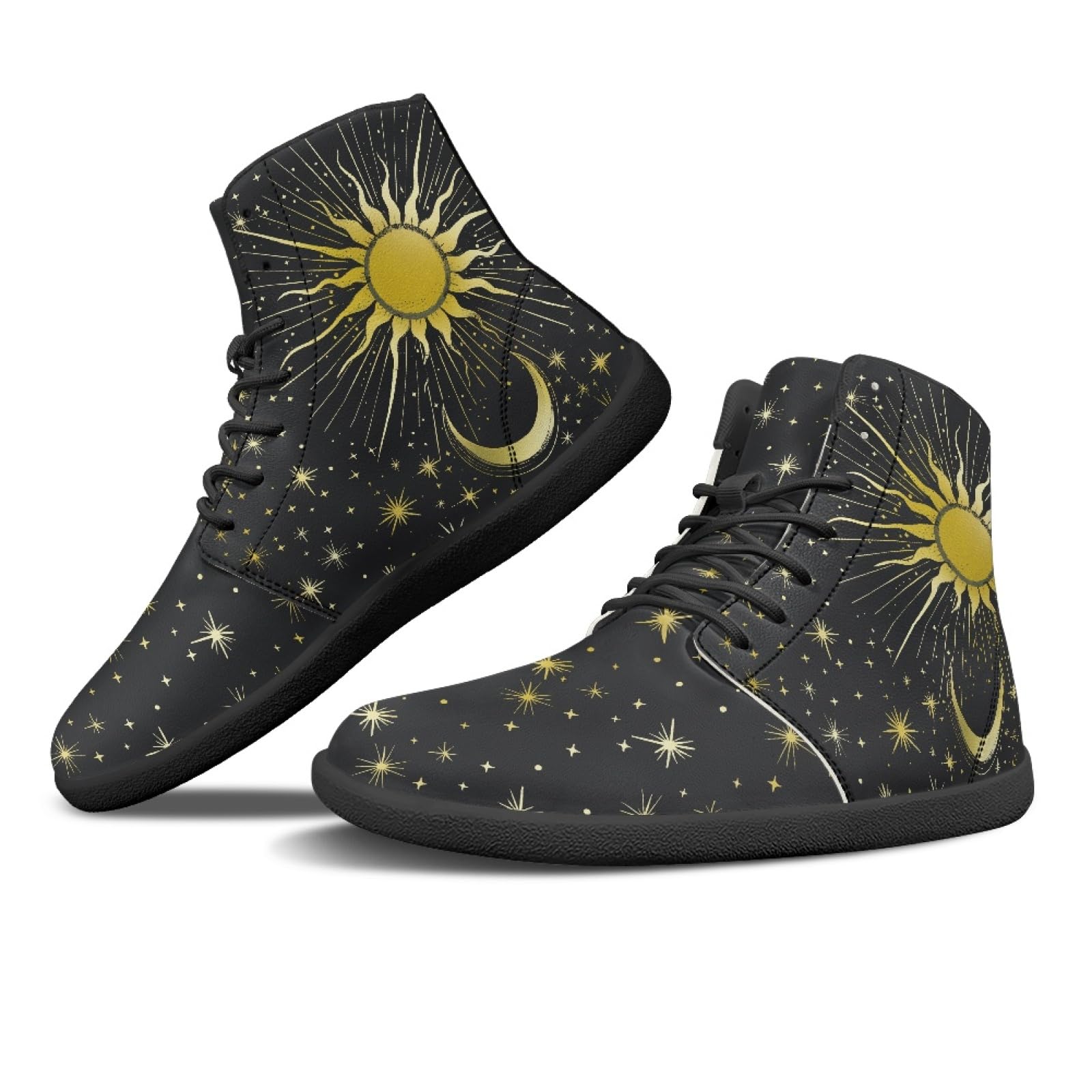Dajingkj Bequeme PU-Leder Barfußschuhe Damen Herren Atmungsaktiv Sneaker & Sportschuhe für Outdoor & Indoor