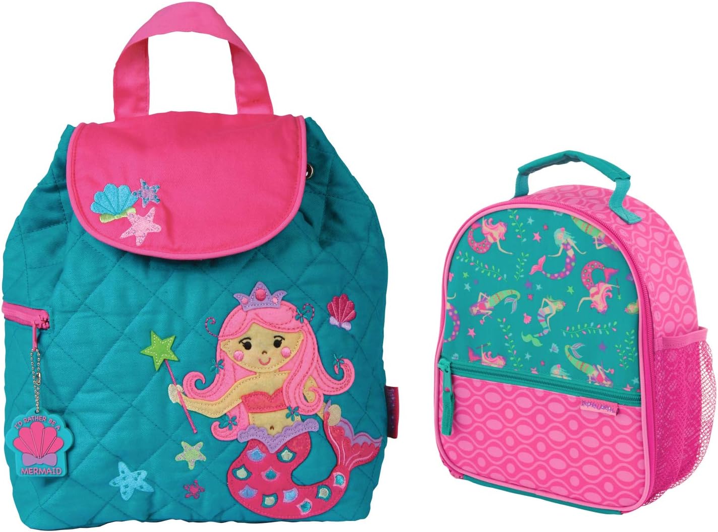 Stephen Joseph Girls Quilted Mermaid Backpack and Lunch Box