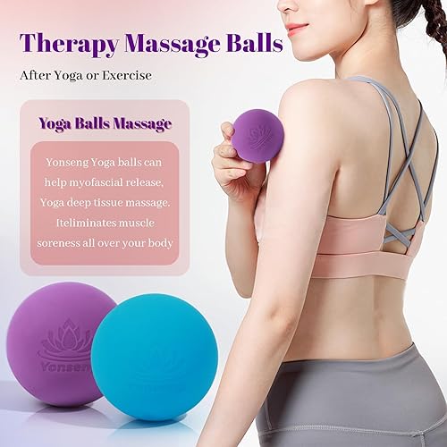 Miniatura 6 de Bolas de yoga físicas para masaje, bolas de lacrosse para liberación miofascial, terapia de punto gatillo, dolor muscular, masaje de tejido
