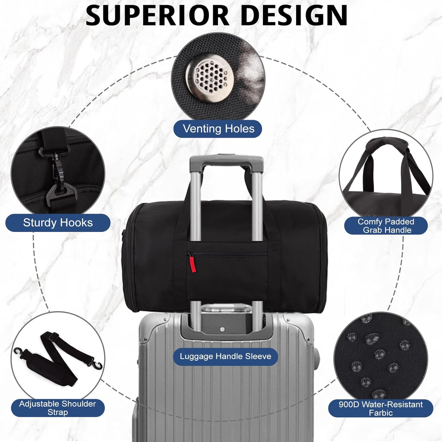 ATRIPACK Duffle Bag for Men,Tactical Duffle Bags for Travel,55L Large Capacity Convertible Garment Bag With Shoes Compartment, Multi-functional Gym Bags Suit Bag for Traveling Workout Business Trip - Image 6