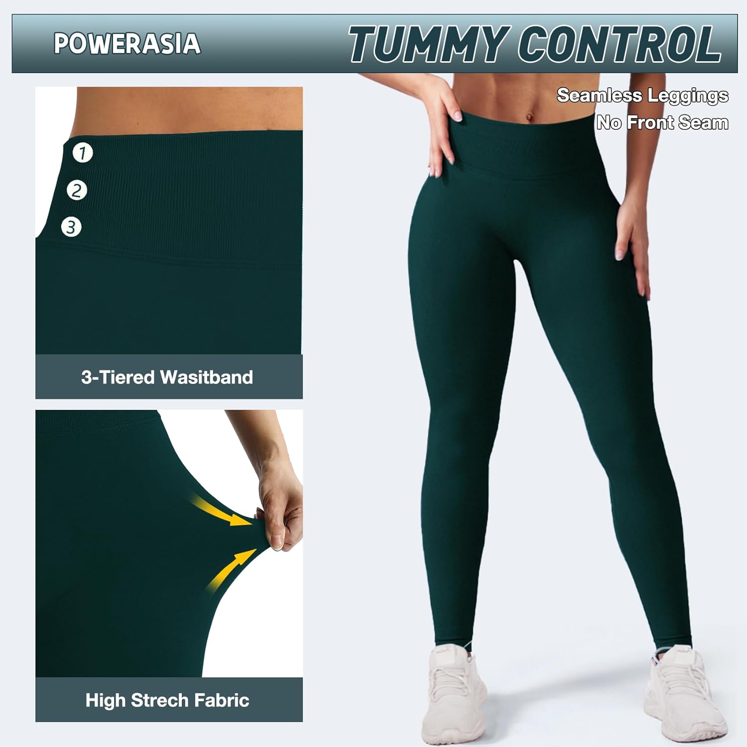 Impact Hidden Scrunch Butt Leggings for Women Mid Low Waist Gym Workout Legging Tummy Control Booty Lifting Yoga Pants - Image 3