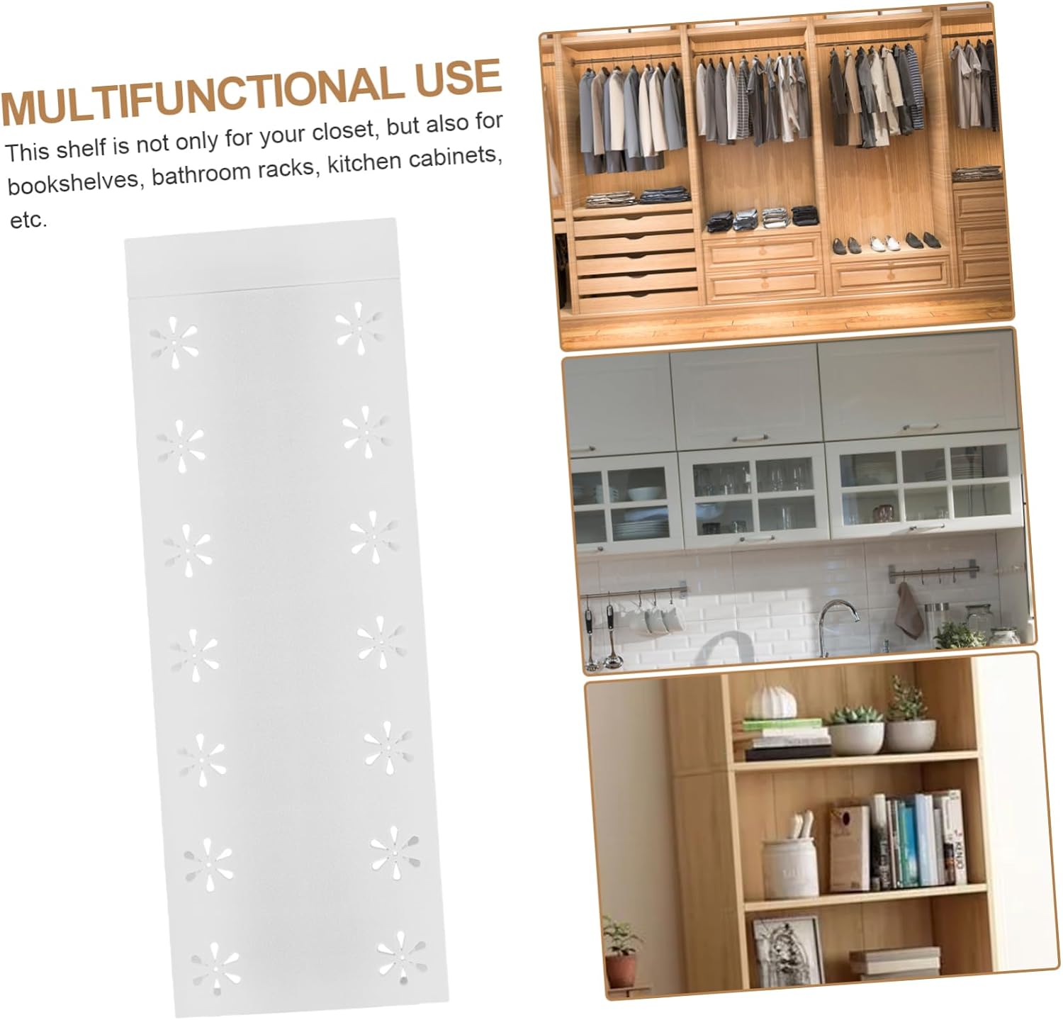 CHILDWEET Closet Tension Shelf Expandable Storage Organizer Plastic Rack for Wardrobe Home Bookshelf