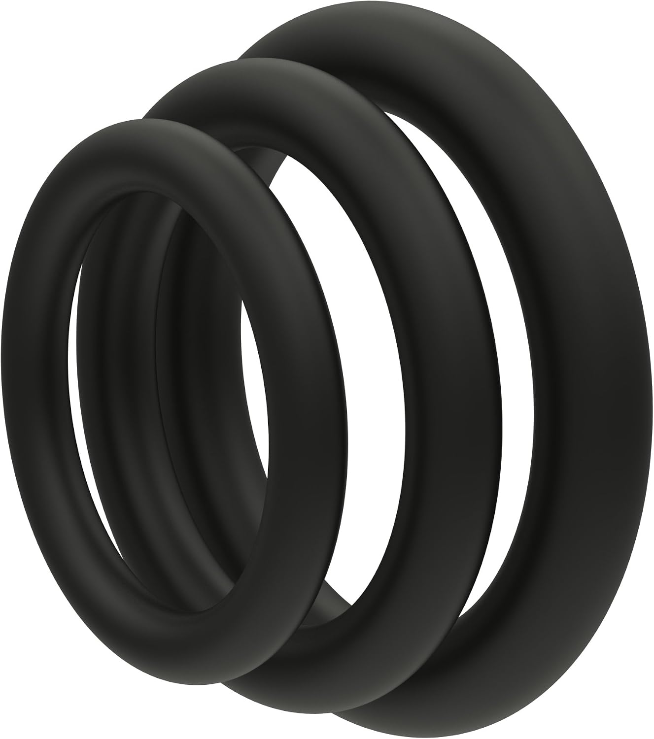 Lynk Pleasure Products Silicone Cock Ring Erection Enhancing 3 Pack Black, Medical Grade Silicone Penis Enhancer Set for Men, Last Longer & Get Harder