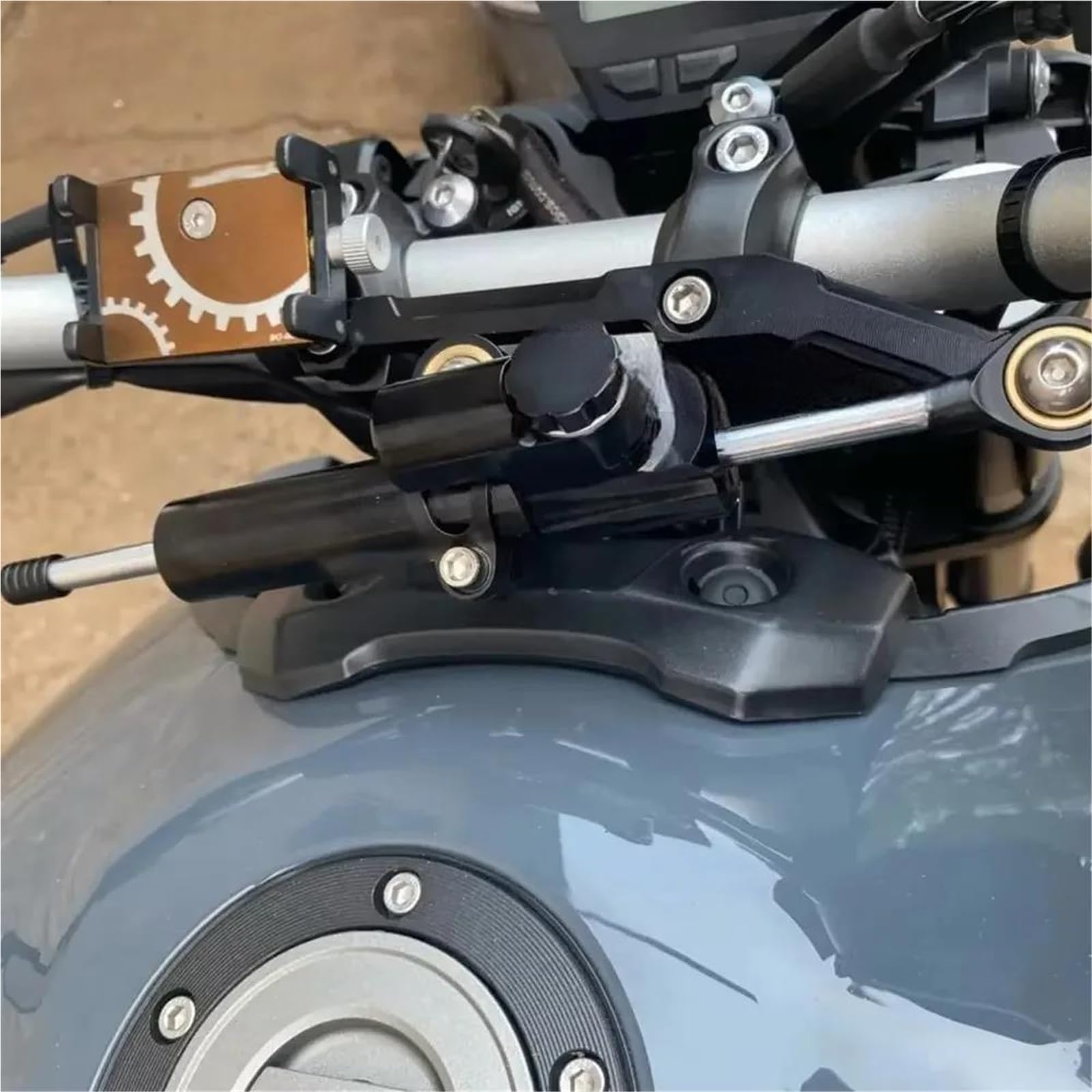 Kit De Stabilisateur D'amortissement Direction Moto pour Yamaha MT-09 FZ-09 2016-2020 Fixation Et Support Contrôle Amortisseur en Aluminium CNC Stabilisateur D'amortissement(Couleur 6)