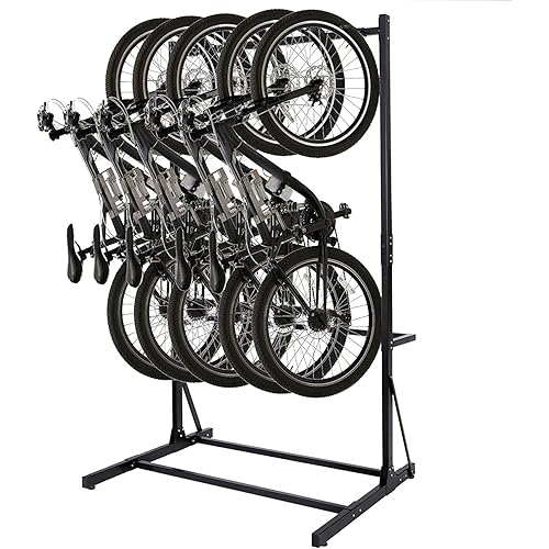 Bicycle Storage Rack for Garage, Freestanding Bike Storage Rack Max 5 Bikes, Heavy-Duty Solid Steel Bike Racks for Garage for Home and Garage Organizer