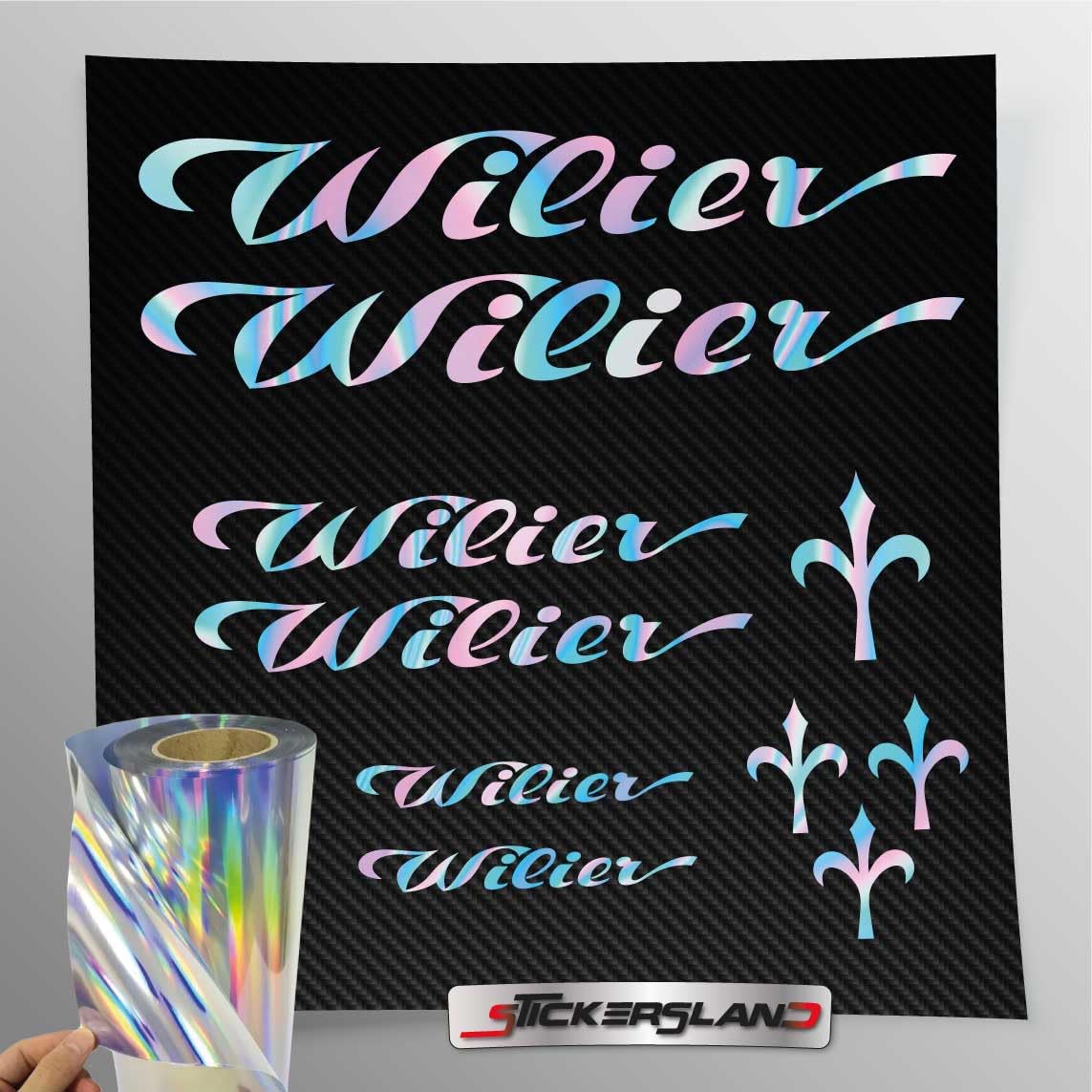Kits adhésifs Wilier MTB stickers et autocollants de vélo holographiques Stickersland