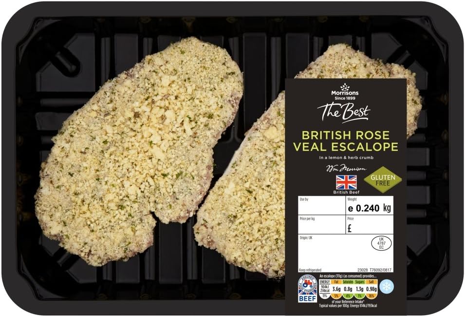 Morrisons The Best British Breaded Rose Veal Escalope's, 240g Amazon