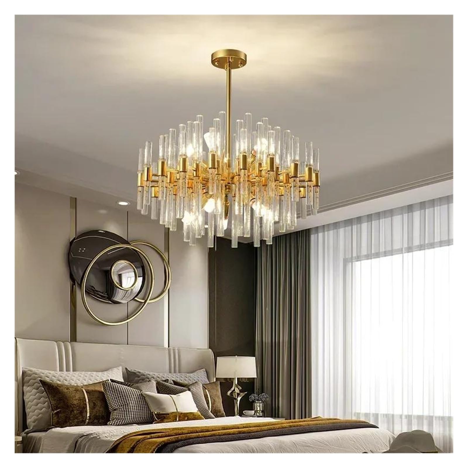 Genérico Lámparas de araña, Lámpara de araña cristal lujo posmoderna, lámpara for sala estar, comedor, dormitorio, lámparas y linternas villa sencillas(Dia80cm 15light)