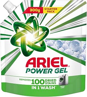 Ariel Power Gel Liquid Detergent for Front Load – 300g | Removes 100 Dried Stains in 1 Wash | Faster Dissolving | Long-Lasting Fragrance | Color Protection | At the price of Powders