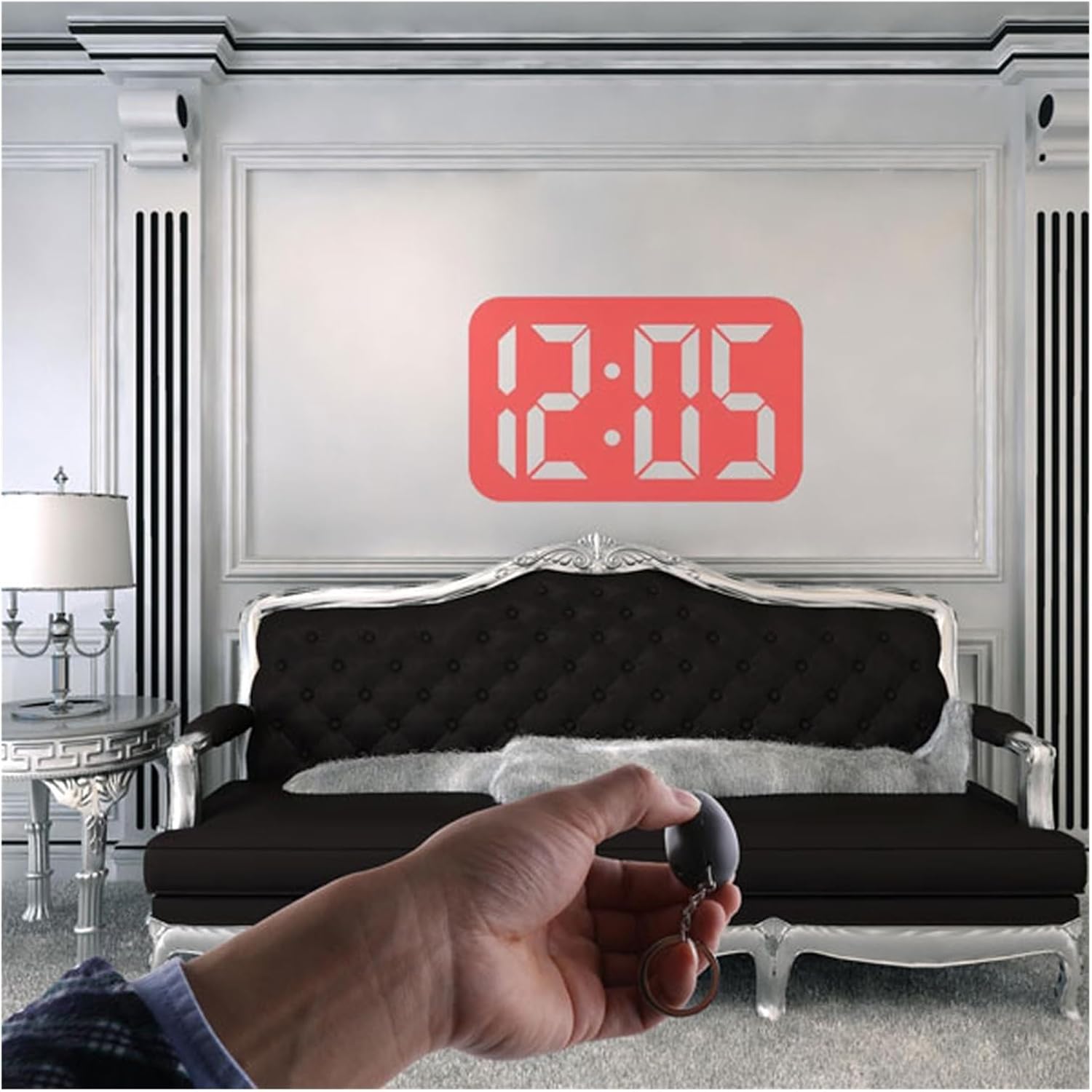 クリエイティブデジタル時間投影ミニ LED 時計懐中電灯時間日付キーホルダー機能ナイトライトマジックプロジェクター マルチアングル可