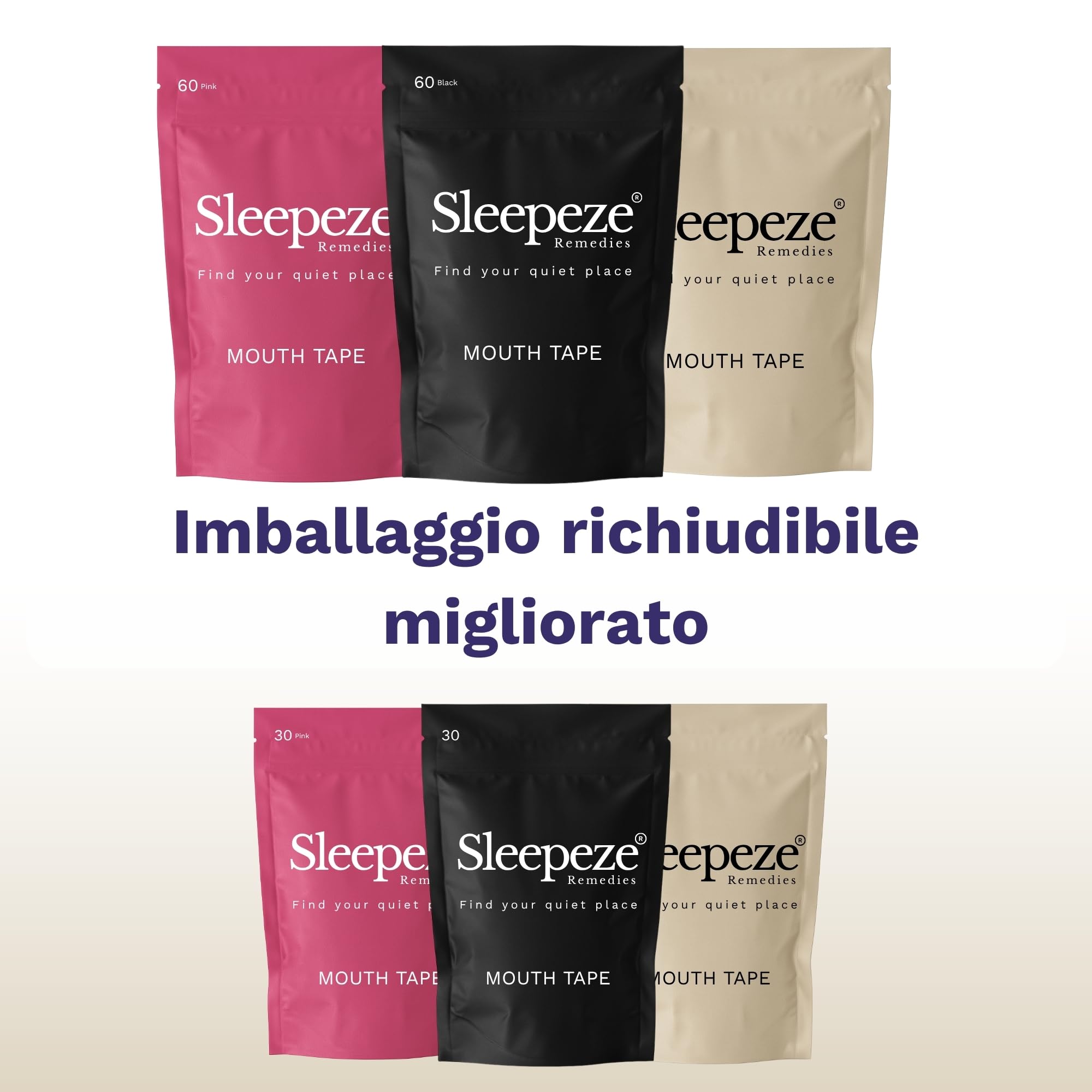 mouth tape for sleeping, Confezione da 60 nero, Testato clinicamente per la pelle anti russamento uomo, Antirussamento donna, Cerotti bocca per dormire, Mouth tape sleep