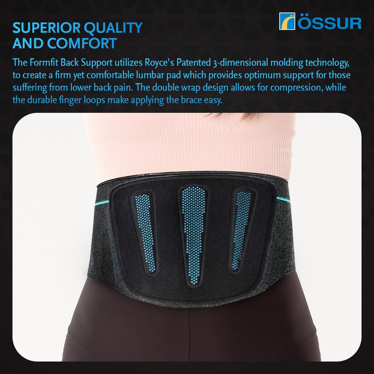 Ossur FormFit Pro - Soporte de espalda FP500003, Medium, Negro, 1