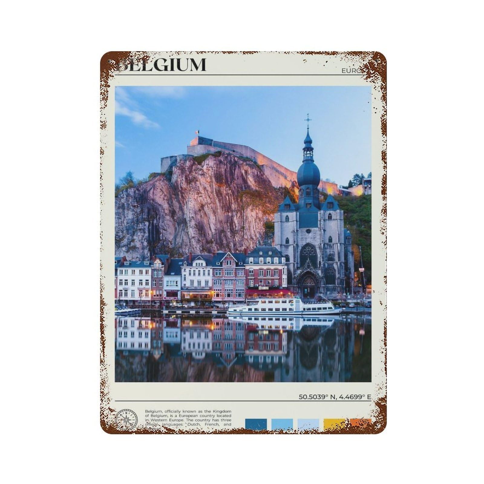 xiaoxiaoshen Real Photo Belgium Decor Europe Wall Decor Art Metal Tin Poster Modern Home Decor Art Home Bar Shop Decorations Vintage Sign 40x30cm