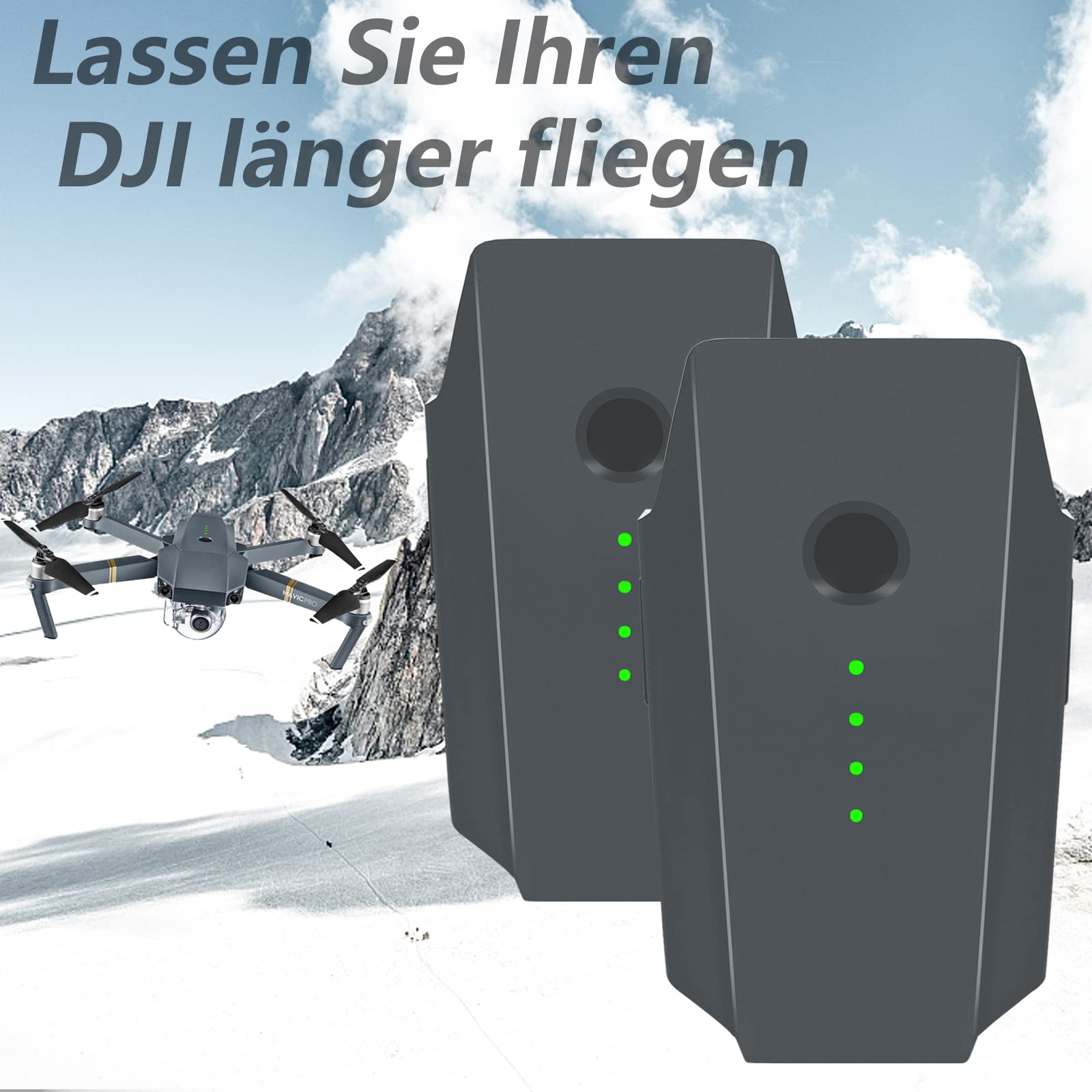 Mavic Pro Akku 2 Stück, 11,4V 3830mAh Intelligent Flight Li-Polymer Ersatzakku für DJI Mavic Pro Platinum, DJI Mavic Pro Alpine White Drone (Nicht für Mavic 2 geeignet)