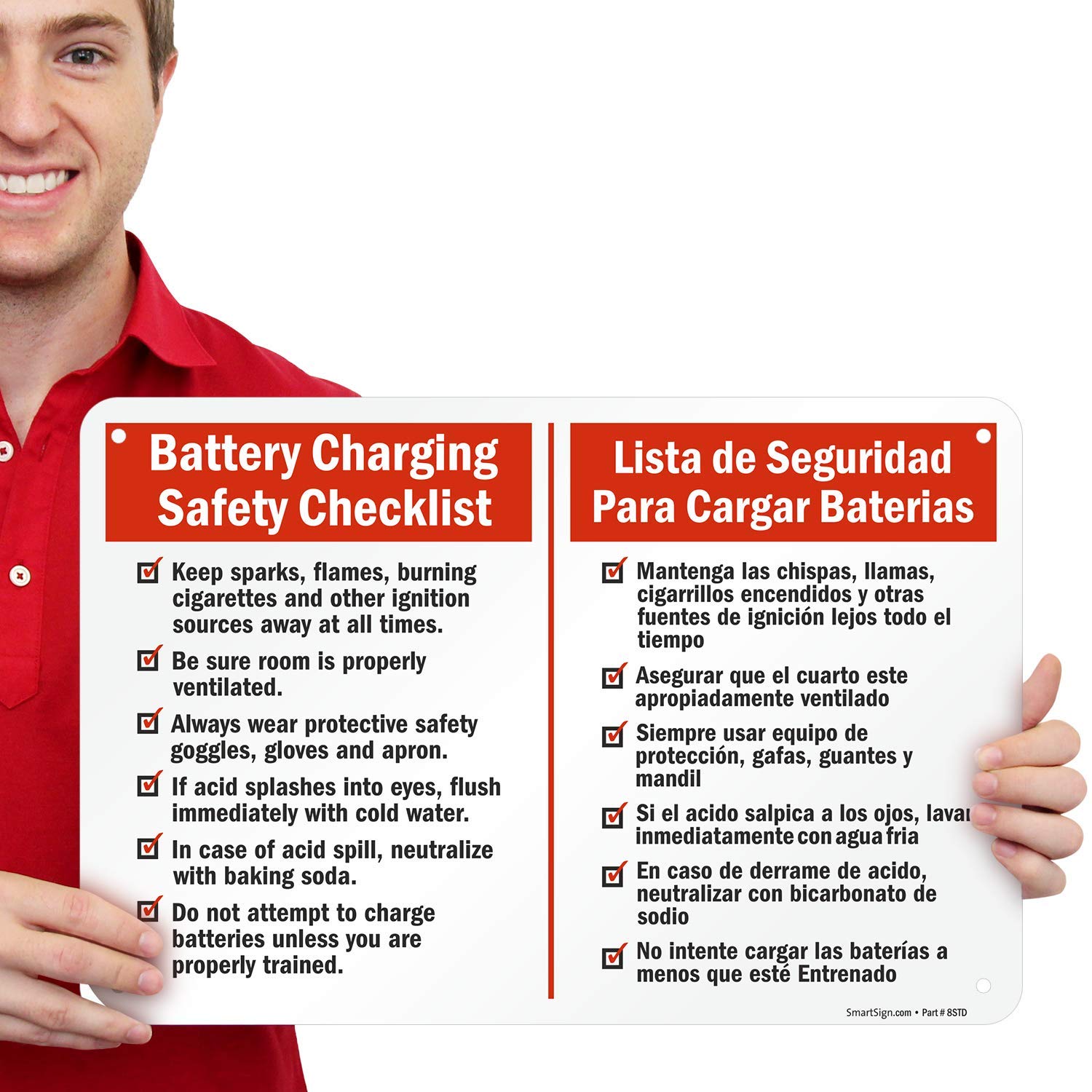 Smartsign S9922BAL12x18 "Battery Charging Safety Checklist