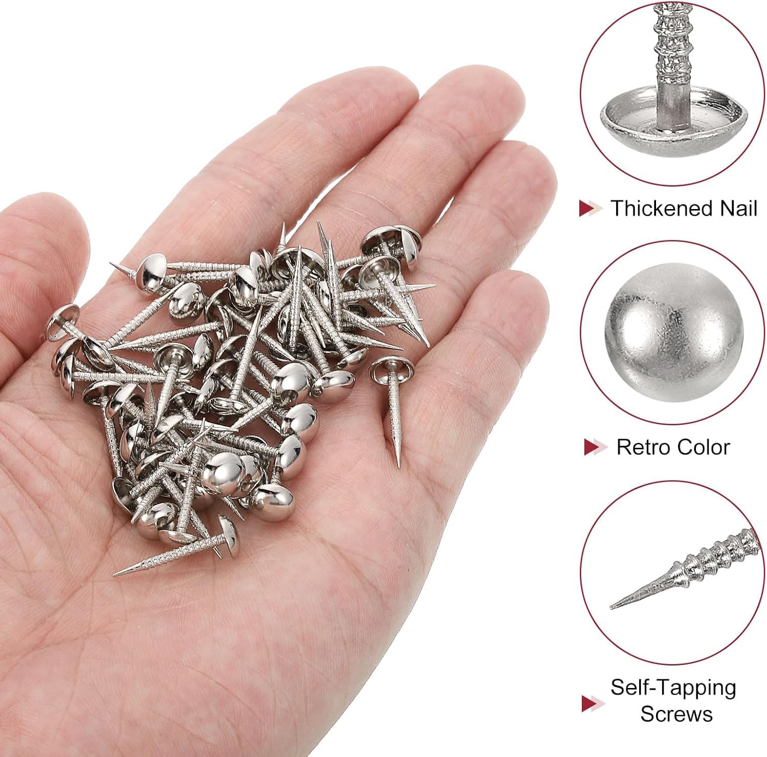 Chiodi Da Tappezziere Chiodo Per Tappezzeria Chiodo Per Tappezzeria Tack Decorativo-200pcs Chiodo Per Tappezzeria In Ferro Con Filo Puntine Decorative Antiche 8x20mm Per Mobili Fai Da Te Divano Chiodi Per Tappezzeria