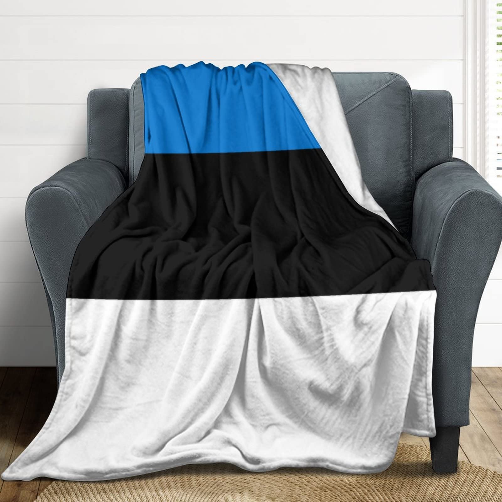 Couverture flanelle douce et chaude Estonie, jeté de canapé thermique anti-pilling
