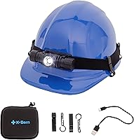 Vista 6 de Linterna de cabeza recargable K-Bern PRO. 600 lúmenes, batería UL aprobada de 3500 mAh, luces de cabeza ultra brillantes impermeables, aluminio