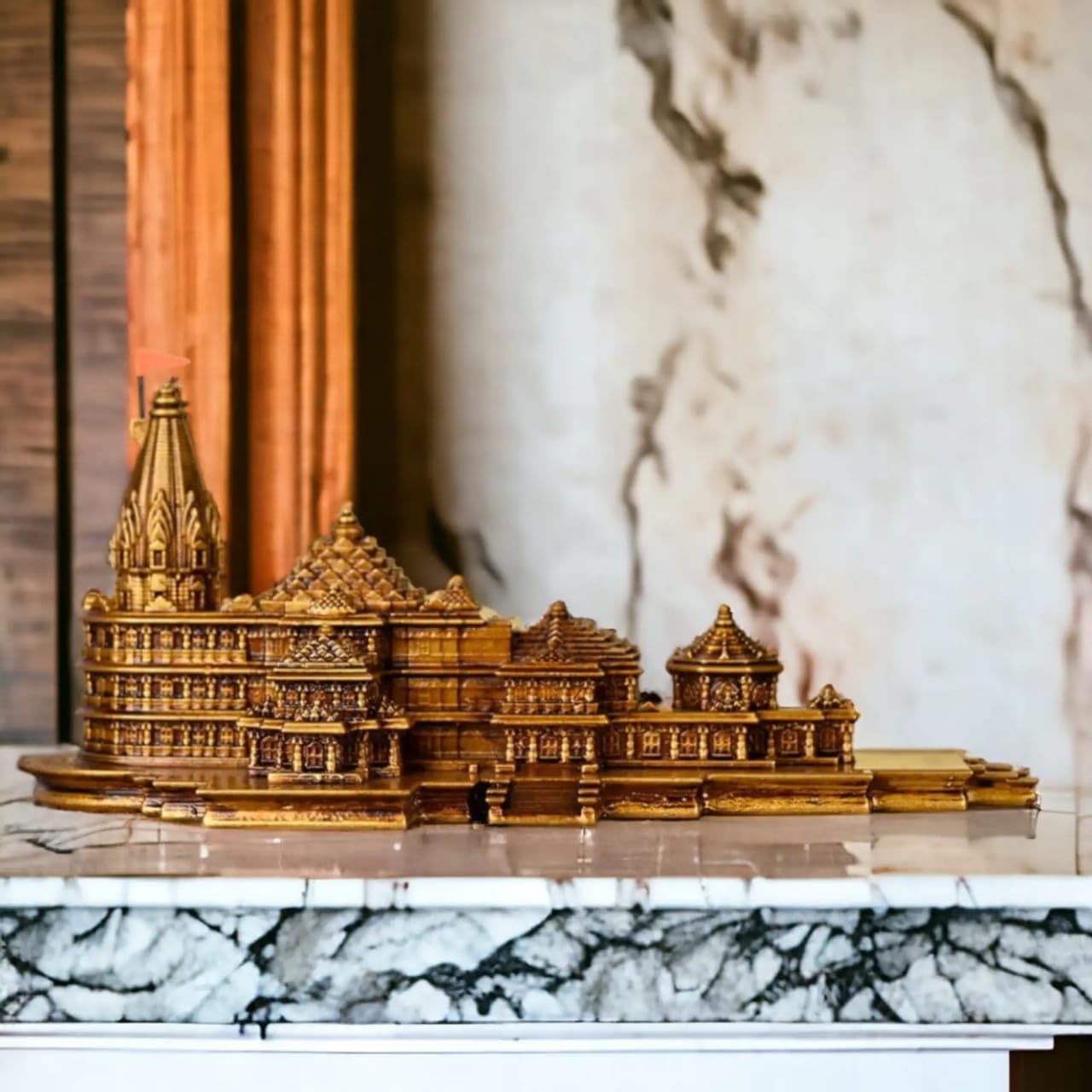 Handicrafts Ram Mandir Ayodhya Model 3D Authentic Design | Ayodhya Ram Mandir Model Resin for Home Temple Home Decor & Gifts