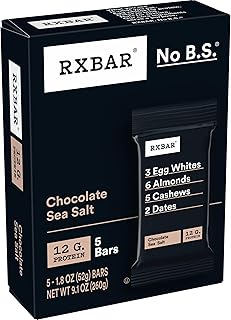 RXBAR Protein Bars, Protein Snack, Snack Bars, Chocolate Sea Salt, 9.1oz (5 Bars)