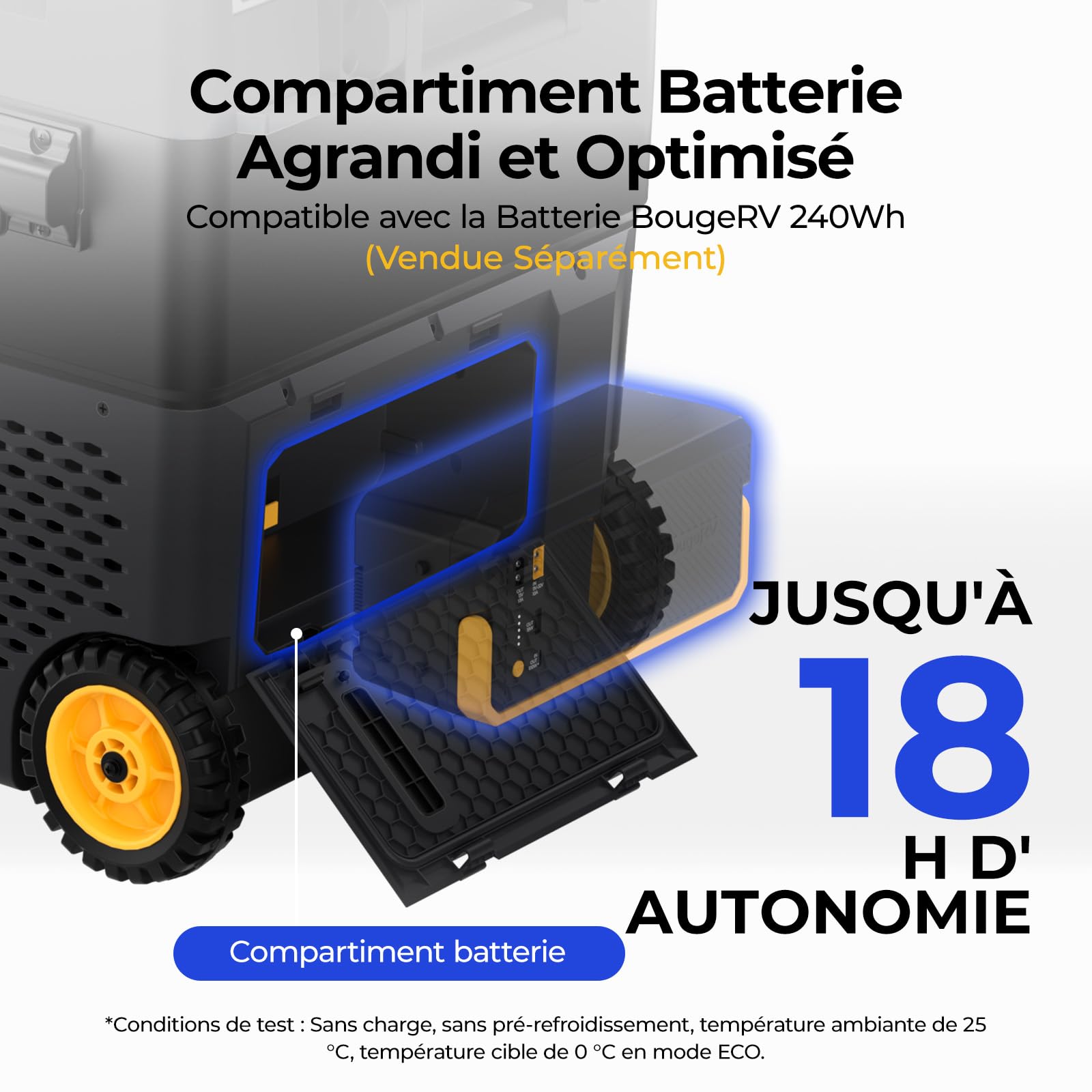 BougeRV CRD2 V2.0 Double Zone Glacière Voiture 49L, -20℃~20℃ | Réfrigérateur Voiture à Roulettes Compresseur 12V 24V 230V IPX4 Mini Frigo (Nouveau 2026)
