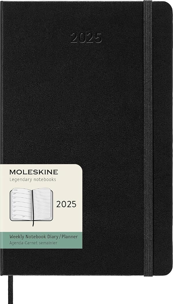 Moleskine Classic 12 Month 2025 Weekly Planner, Hard Cover, Large (5" x 8.25"), Black, 144 pages by Moleskine - Used condition - CA$10.58