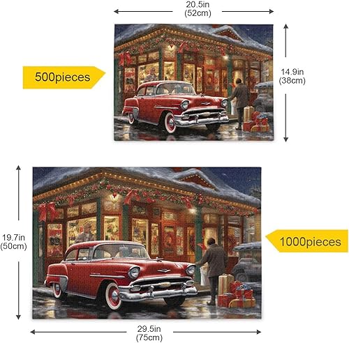 Miniatura 5 de Christmas Truck Jigsaw Puzzles 500 Pieces for Adults,Learning Educational Puzzles,Difficult and Challenge Families Toys with Mesh Storage Bag 2012104