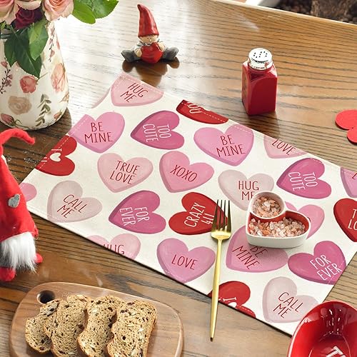 Miniatura 9 de Artoid Mode Camino de mesa rosa Ture Love Heart para el día de San Valentín, festival, aniversario, cocina, comedor, decoración para decoración de