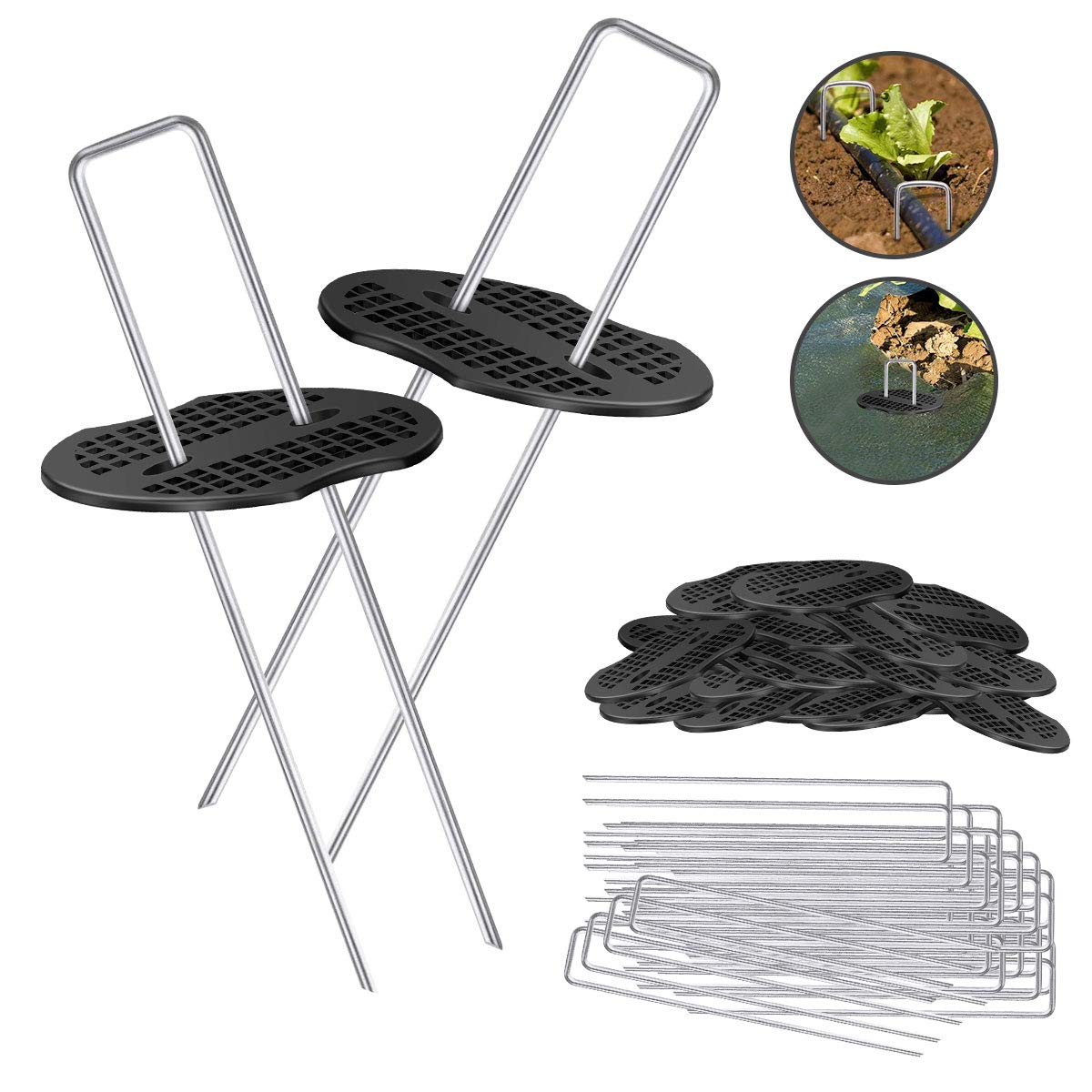 Buy Landscape Stes, Jhua 6 Inch Galvanized Steel Garden Landscape Sod Fabric Stes with Black Pad