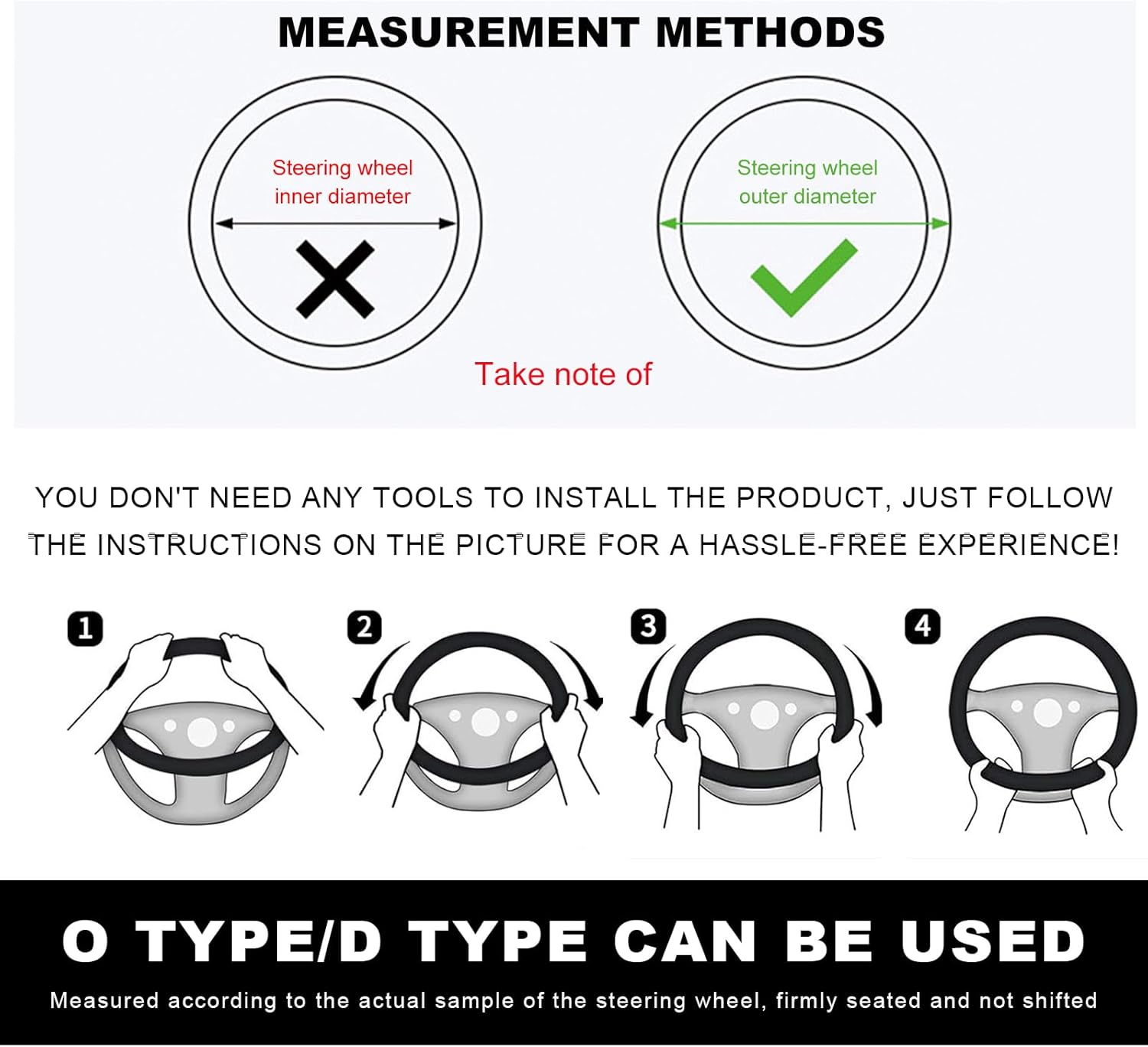 Car Steering Wheel Cover, Anti-Slip Breathable Steering Wheel Protector with 3D Honeycomb Design, Sporty Elastic Protective Cover for 14.5-15 Inch Flat Bottom Steering Wheels (Blue) - Image 5