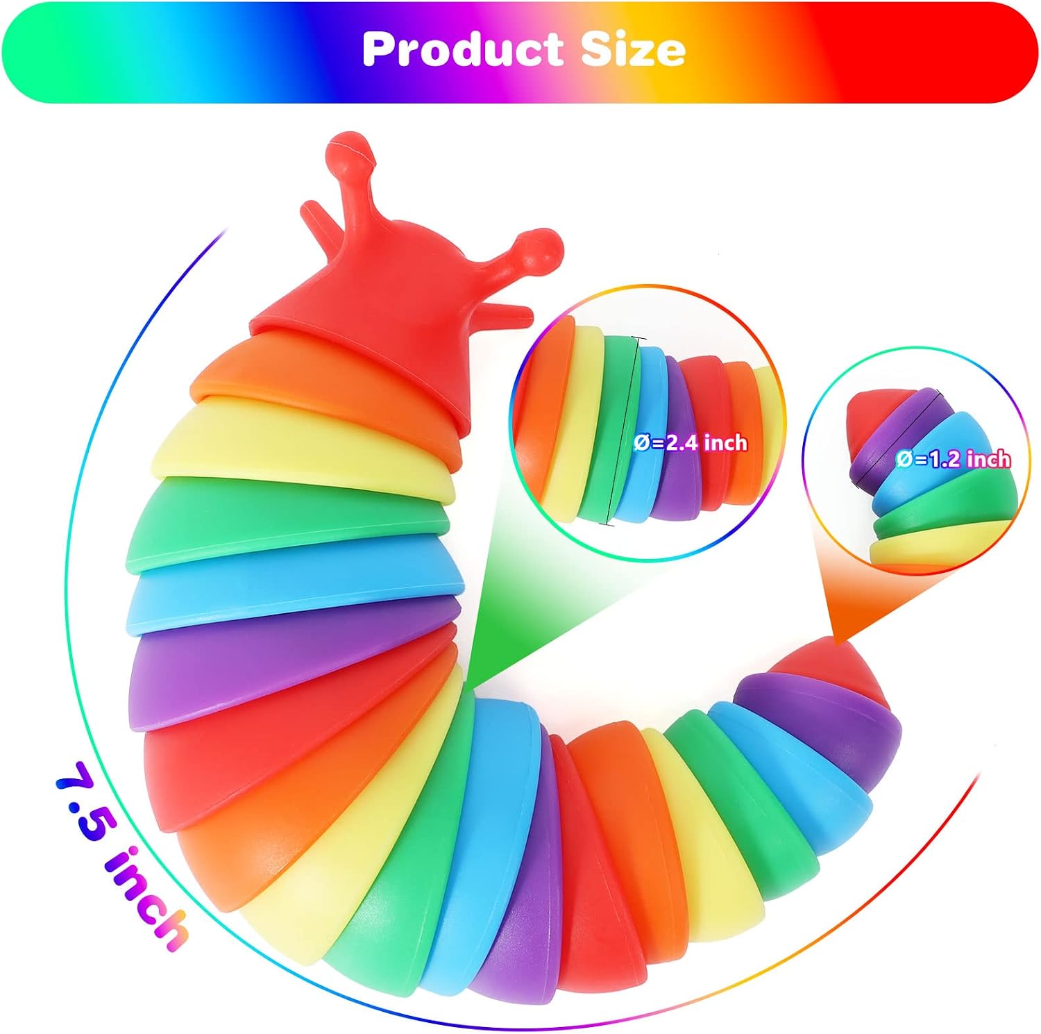 DAMEING Fidget Slug, 2 Pack Sensory Slug Fidget Toys for Kids, Toddlers, Adults, Autism Sensory Toys for Autistic Children, Stress Relief Asmr Toys