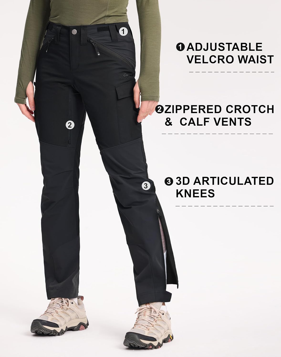 Pioneer Camp Women's Durable and Ventilated Pants Cordura-Accents Ripstop Water Resistant for Trekking Outdoor