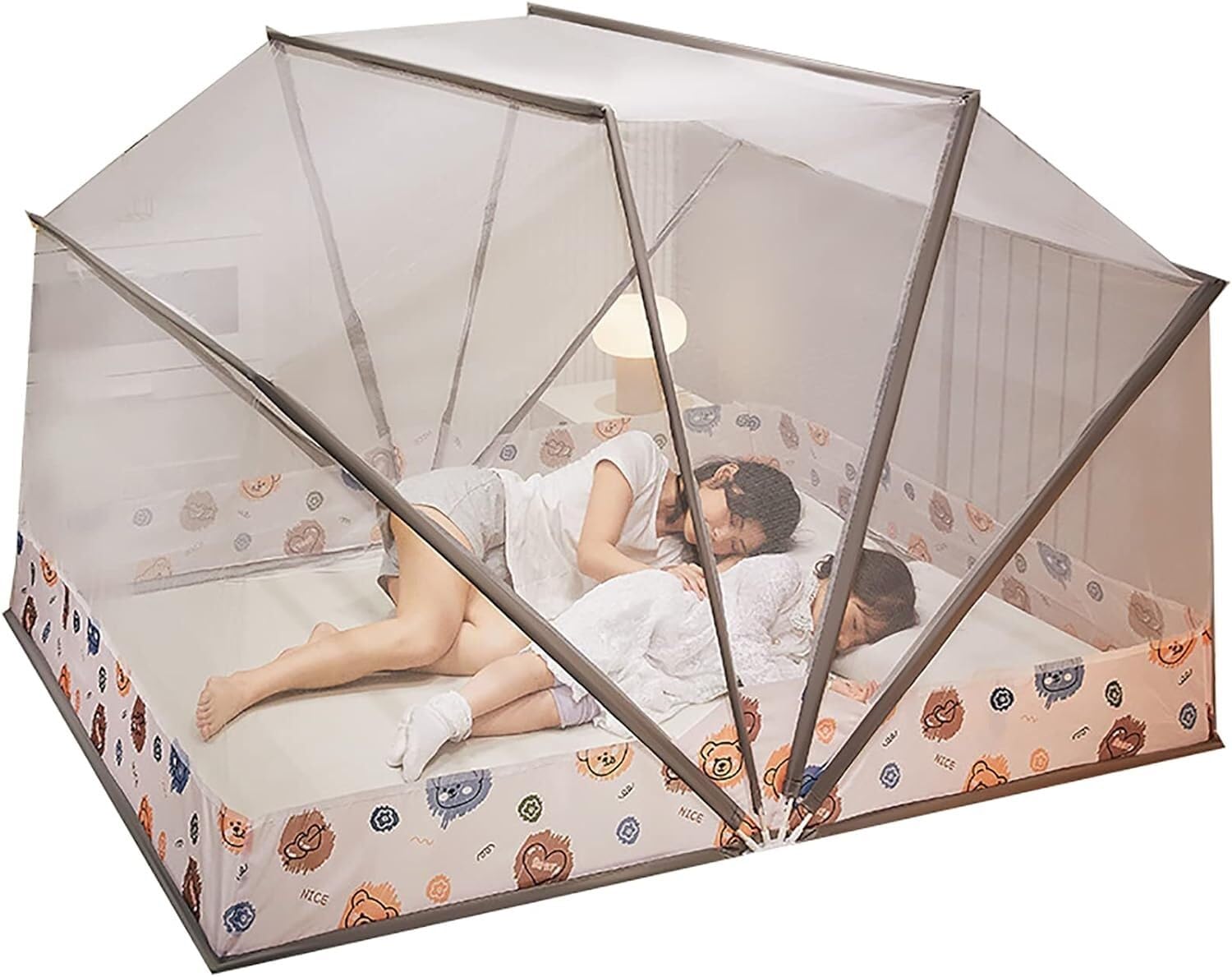 Tente pliable avec moustiquaire pour stopper les moustiques dans le lit