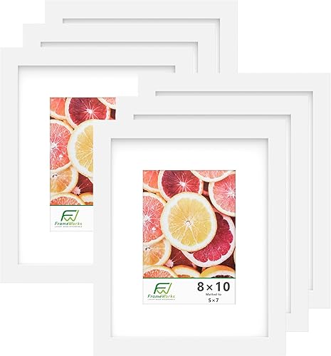 Vista 98 de FrameWorks Marcos de fotos clásicos de madera de 12 x 16 a 8 x 12 pulgadas con vidrio templado, roble dorado, paquete de 6