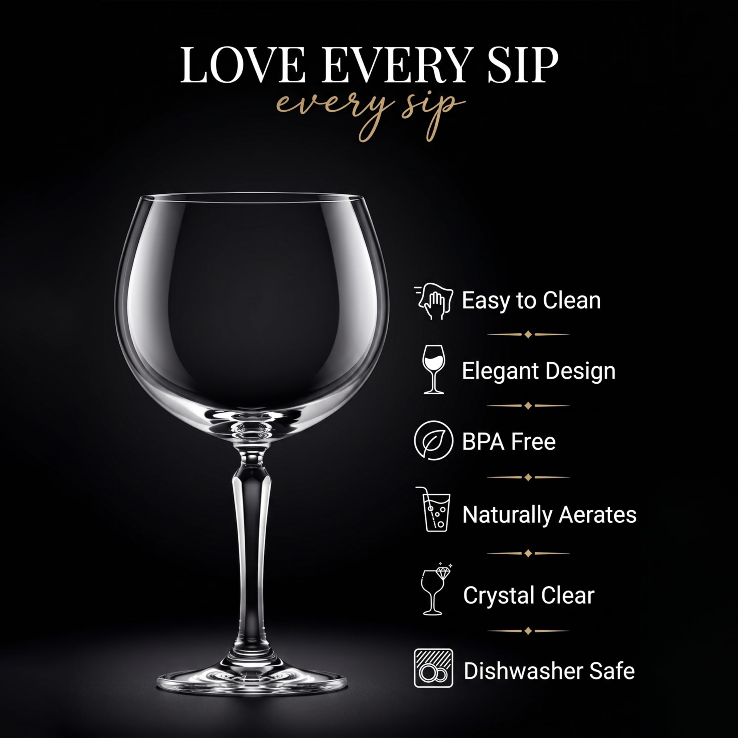 Crystal Wine Glasses - Set of 2 -8 Crystal Wine Glasses - Set of 2 -8