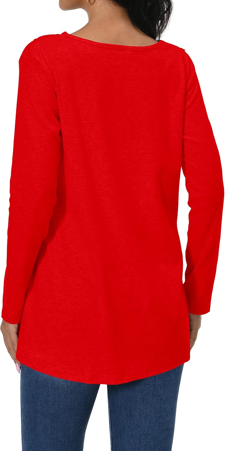 Afibi Shirts for Women Long Sleeve Casual Loose Fit Tunic Tops For Leggings - Image 6