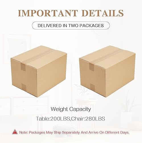 Miniatura 7 de Hooseng - Juego de mesa redonda de comedor para 4 con sillas de cuero, mesa de cocina de 39 pulgadas con tapa de mármol sintético y lujosas sillas