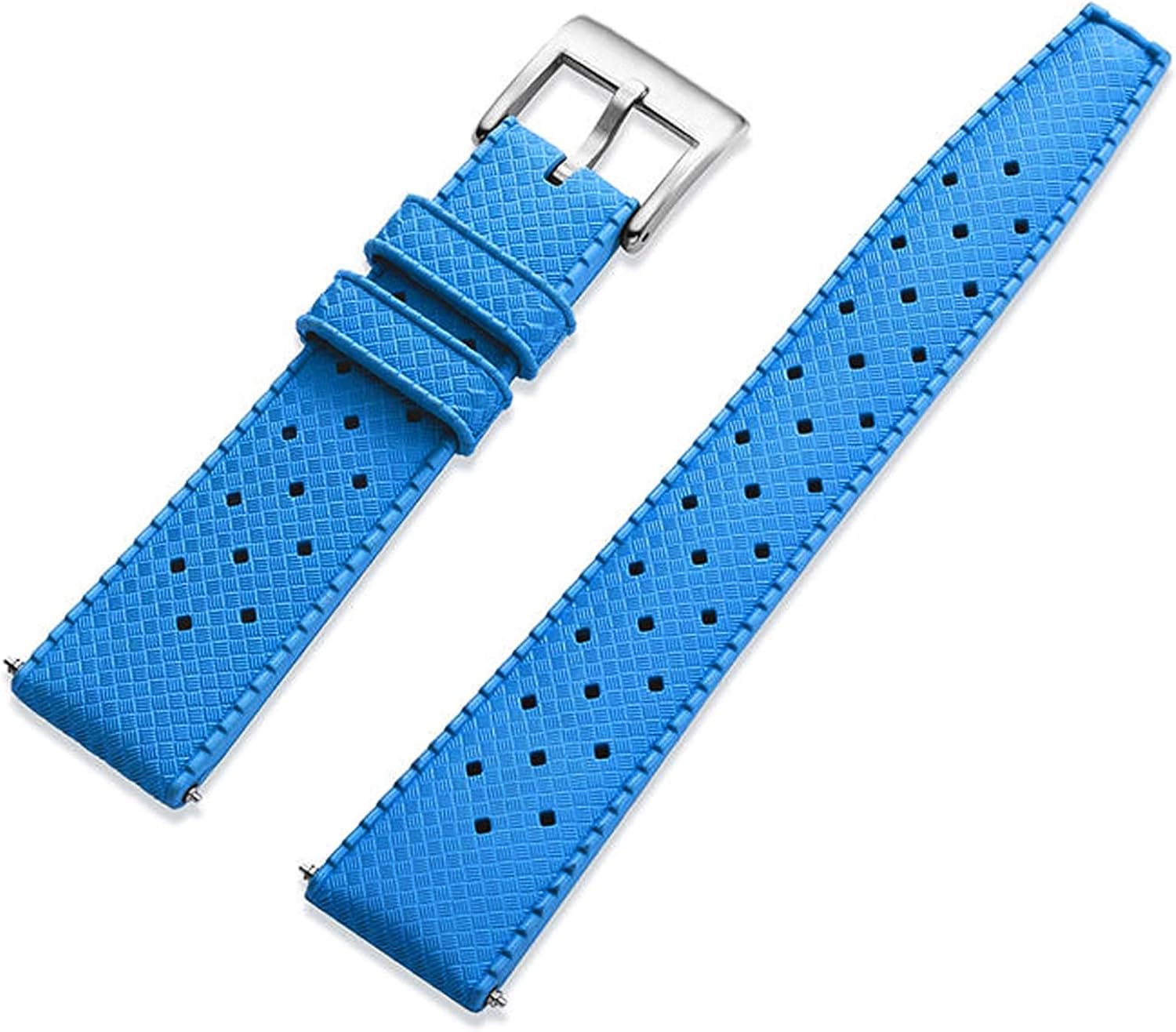 FKM Rubber Watch Strap Quick Release Tropical Style Fluororubber 18mm 19mm 20mm 21mm 22mm Soft Breathable Durable FKM Rubber Watch Band Universal Replacement Band Strap for Men Women