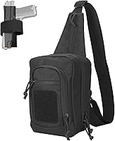 Vista 1 de ProCase Bolsa táctica para pistola de transporte oculto, pecho de hombro EDC CCW Pack para pistola al aire libre Range Backpack - Negro