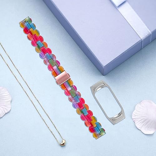 Miniatura 4 de RuiRdot Correa de repuesto Mi Band 5, pulsera deportiva ajustable de 5.5 a 7.87 pulgadas, correa de repuesto ligera y desmontable con hebilla