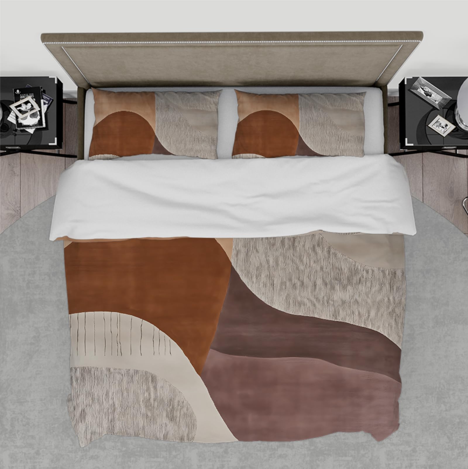 Housse de couette douce 135x200 minimaliste au design abstrait