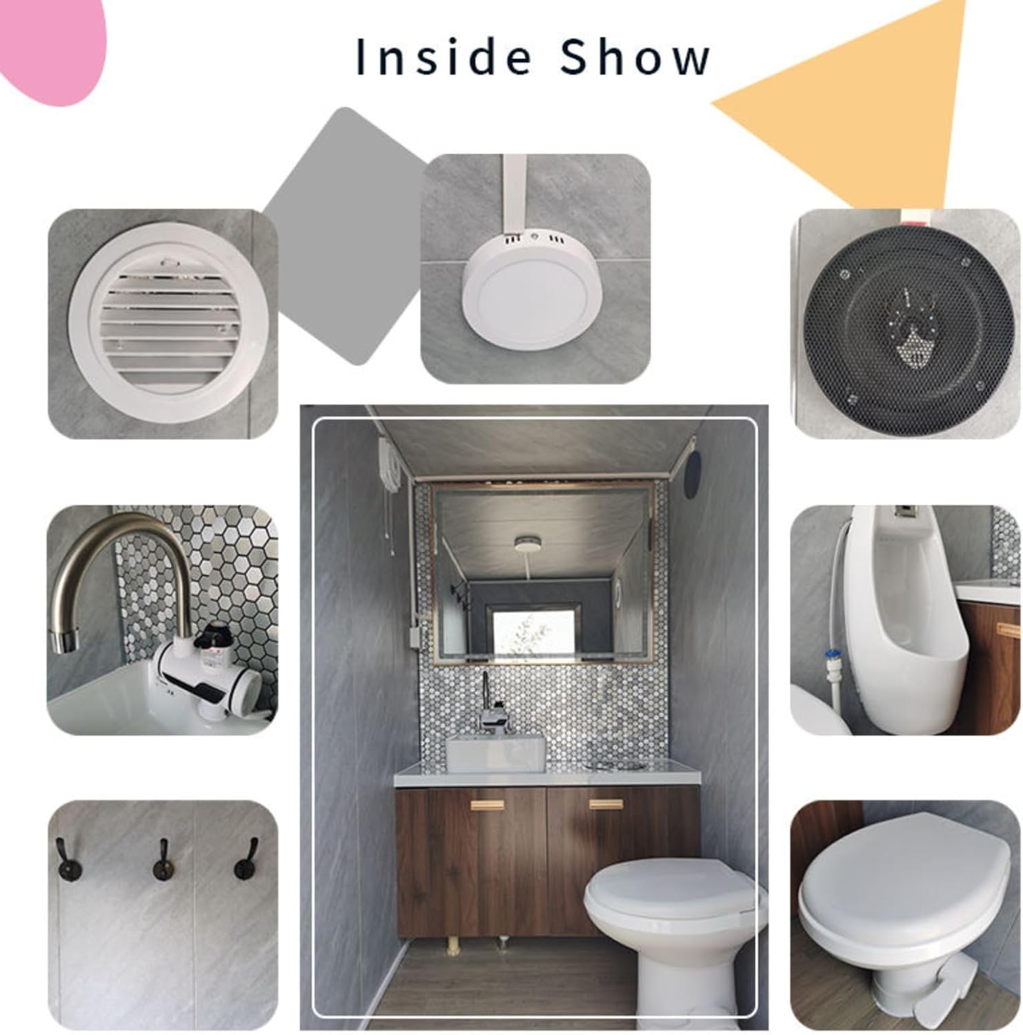 Portable Luxury Restroom, Prefab Bathroom Cabin, Mobile Bathroom Unit – Portable Toilet Cabin with Sink for Construction Sites & Job Locations